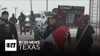Protest outside Texas ICE detention facility calls for release of 5-year-old Liam Ramos