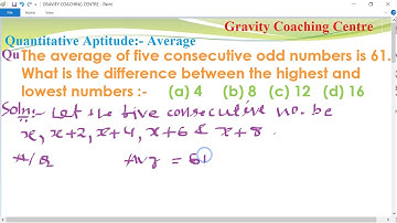 The average of five consecutive odd numbers is 61.What is the difference b/w  highest & lowest nos.