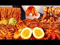 ASMR SPICY OCTOPUS, TTEOKBOKKI, NOODLES, DUMPLING, KIMMARI 쭈꾸미를 넣어 만든 매운 라볶이 김말이 만두 먹방 & 레시피 MUKBANG