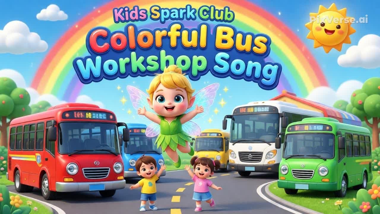 🚍🎨Colorful Bus Workshop Song 🚍🎨 | Learn Colors with Buses