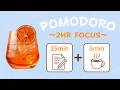 Lo-fi Jazz · 2HR Pomodoro Timer (25/5) 🍊 Orange Spritz | study with me · focus &amp; relax