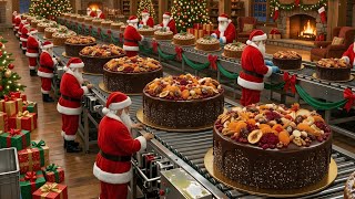 Inside a Christmas Cake Factory 🎄  How Traditional Fruit Cakes Are Made Full Process  #usa