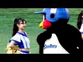 相手チームのチアを笑わせたくて圧をかけまくるつば九郎
