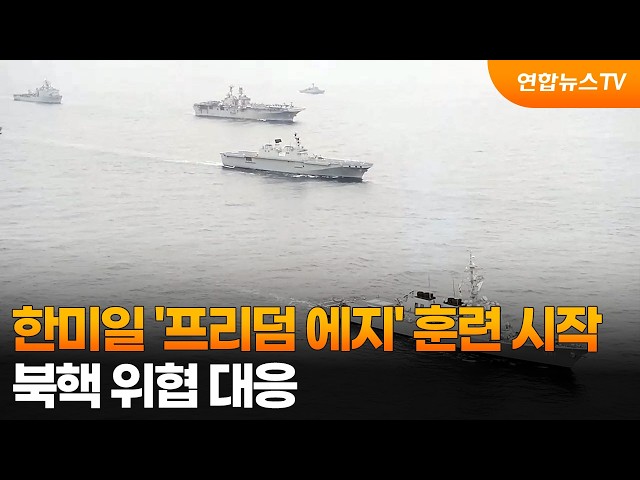 한미일 군사훈련 '프리덤 에지' 시작…북핵 위협 대응 / 연합뉴스TV (YonhapnewsTV)