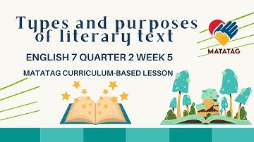 English 7 Quarter 2 Week 5 - Types and purposes of literary text (MATATAG Curriculum-Based Lesson)