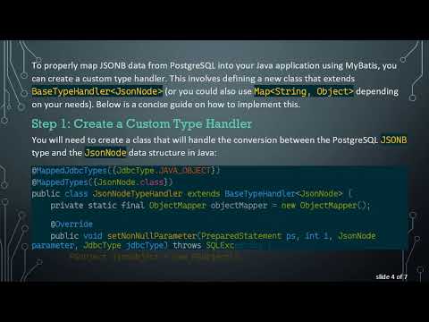 Solving MyBatis Mapping Issues with PostgreSQL's JSONB Type to Map String, Object  or JsonNode