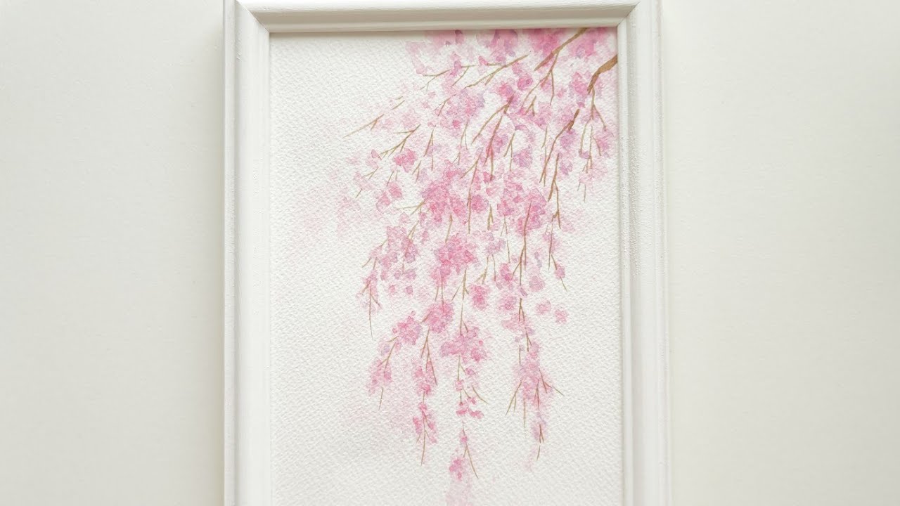 水彩画 枝垂れ桜 簡単な描き方 Watercolor Painting for