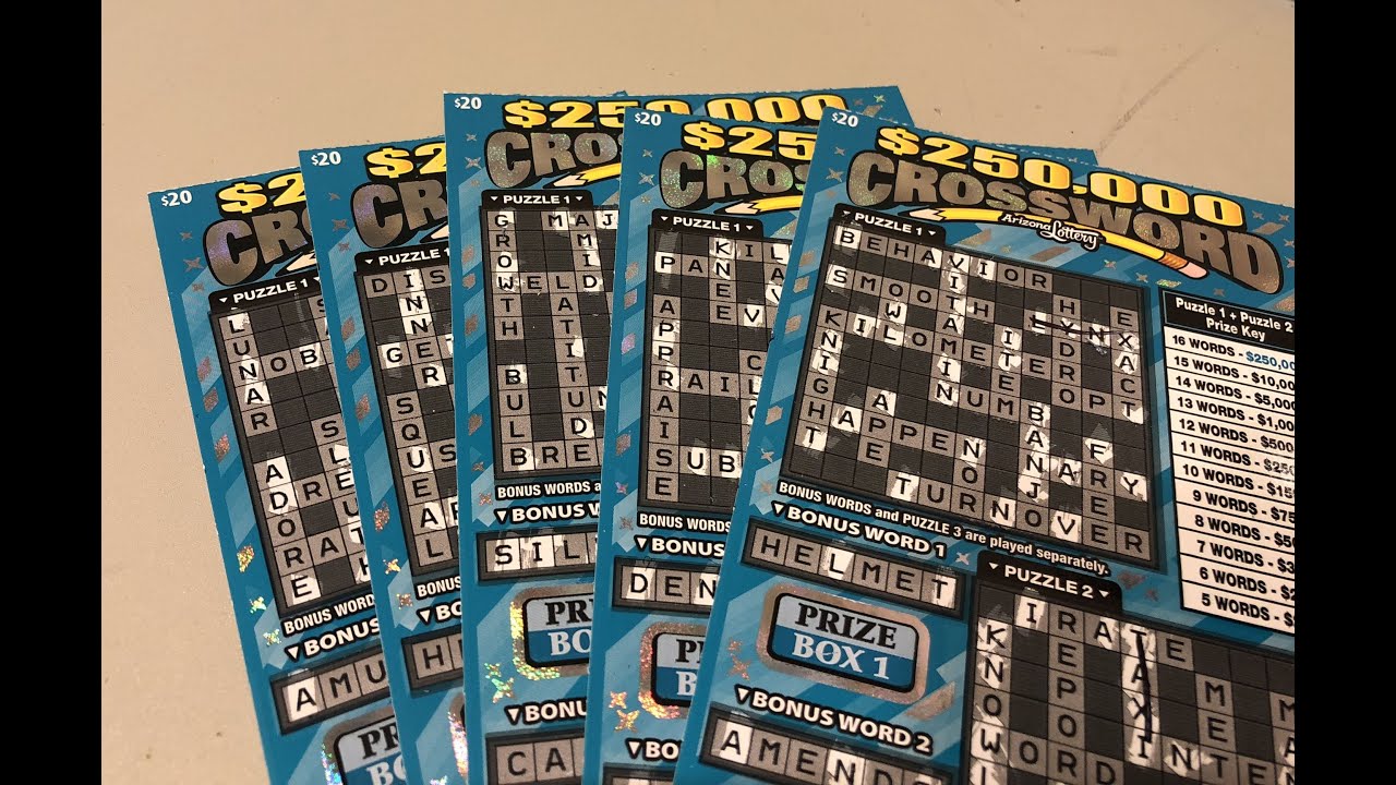 100 in Arizona Lottery 20 scratcher tickets 250,000 Crossword