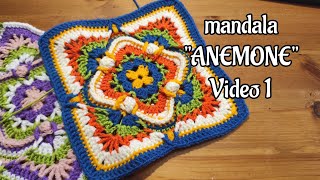 tutorial Mandala ANEMONE - Video 1 - Mattonella Granny square #granny #uncinetto