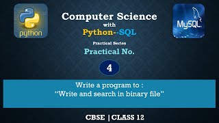 CS Practical No. 4 |Computer Science with Python | Class 12 | CBSE