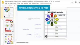 Preview French Digital Interactive Notebook