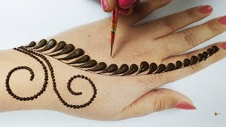 आसान मेहँदी डिज़ाइन - सूंदर गोल टिक्की शेडेड मेहँदी लगाना सीखे - Easy Earbud Mehndi Design 2019