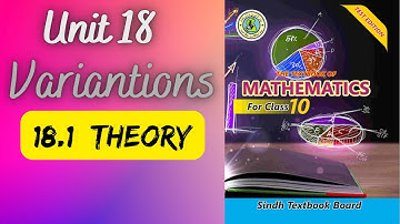 Exercise 18.1 theory || Variations unit 18 || class 10 new mathematics book Sindh board
