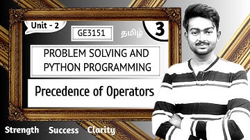 Precedence of Operators in Python in Tamil | Problem Solving and Python Programming in Tamil Unit 2