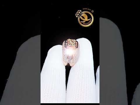 Nhẫn Kim Cương tự nhiên nam mặt đá vuông 6,3ly VÀNG TRẮNG 18K