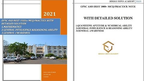 OPSC ASO BEST 1000+MCQ PRACTICE  WITH DETAILED SOLUTION NOTES RELEASED