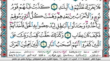 سورة غافر مكتوبة Surah Ghafer ماهر المعيقلي Maher Al Muaiqly