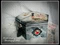 Pudełko decoupage z efektem marmuru i embossingiem*tutorial marble effect*decoupage box&embossing