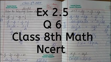 Ex 2.5, Q 6, Chapter 2, Linear Equations in One Variable, Class 8th Math