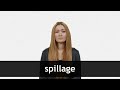 How to pronounce SPILLAGE in American English