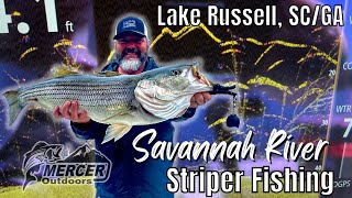 Striper Fishing with Planer Boards and Big Live Trout on Lake Russell / Savannah River in the Fall