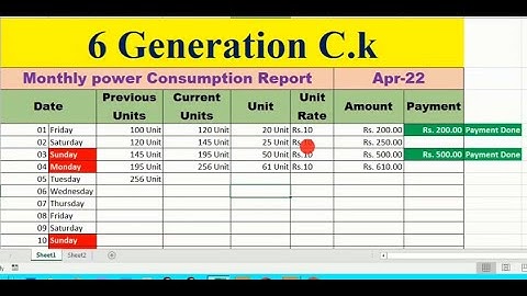 HOW TO MAKE POWER / ELECTICITY CONSUMPTION REPORT IN EXCEL WITH TEMPLATE