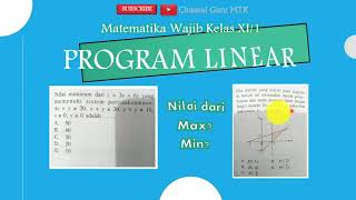 Menentukan Nilai Maksimum atau Minimum Fungsi Objektif (Program Linear 3)