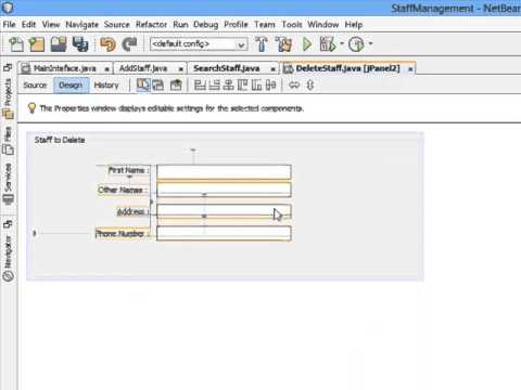 how to develop java GUI application staff management system part 17