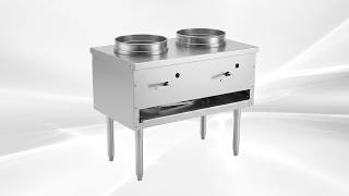 Restaurant kitchen NSF 36ins two hole chinese wok range US made US13X2