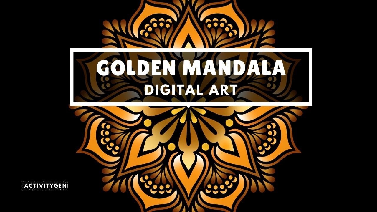 Elegant GOLDEN Flower  - Digital Art with Pigment by PIXITE