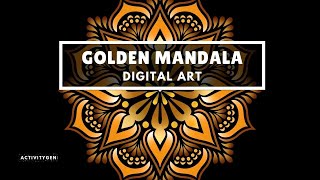 Elegant GOLDEN Flower  - Digital Art with Pigment by PIXITE