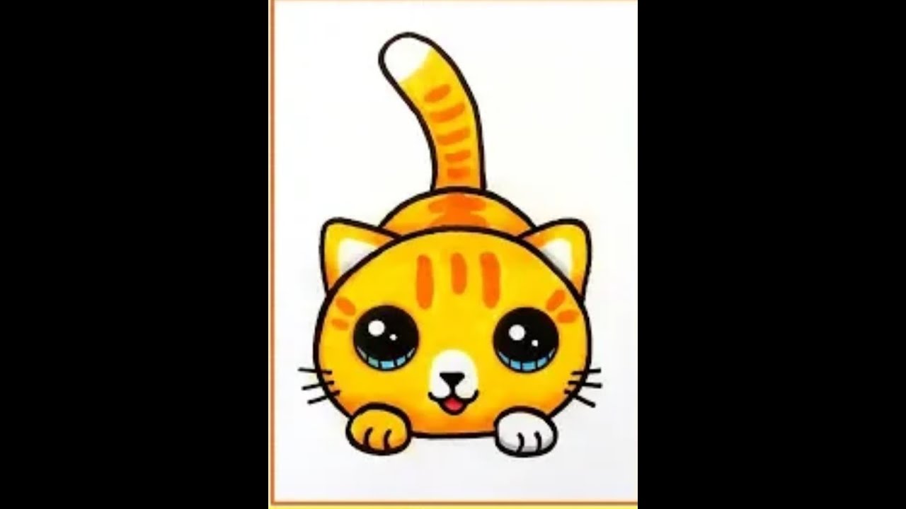 رسم قطة بأسهل طريقة للمبتدئين/how to draw a cat for beginner - YouTube