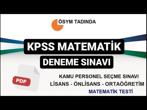 ÖSYM Tadında KPSS Matematik Denemesi 30 Soru (PDF Açıklama kısmında) #kpss