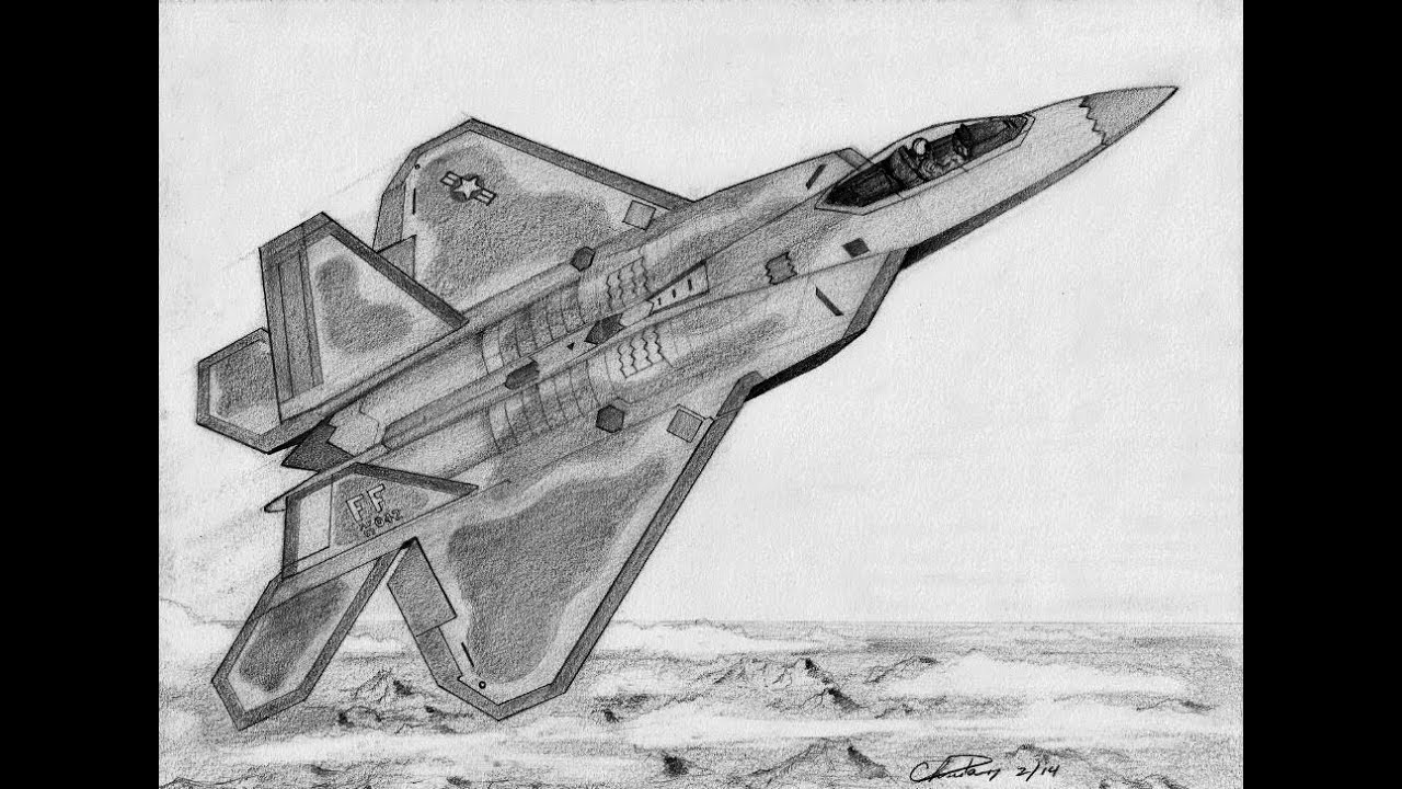 How To Draw A F-22 Raptor