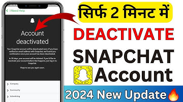 How to Deactivate Snapchat Account Temporarily | Snapchat Ka Account Deactivate Kaise Kare 2025