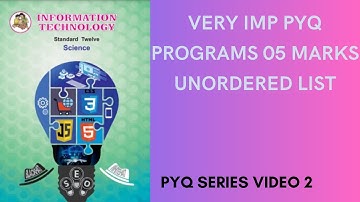 Information Technology PYQ |HTML PYQ | IMP HTML PROGRAM PYQ |HSC IT EXAM PYQ | 12th | Unordered list
