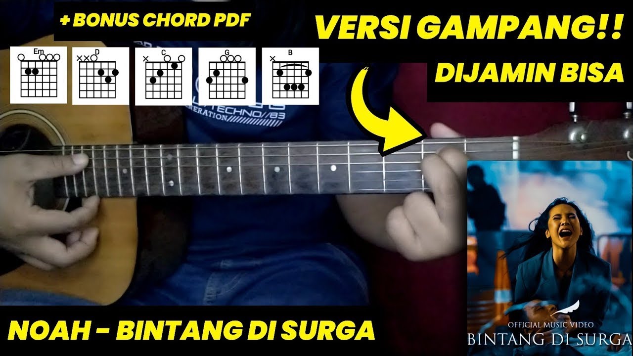 Tutorial Gitar Bintang Di Surga Noah Versi Gampang (Tutorial Lengkap