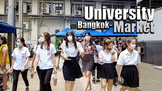 Bangkok Srinakharinwirot University lunch (feat.Ruam Sab Market) 2022 Thailand 4K Travel Vlog