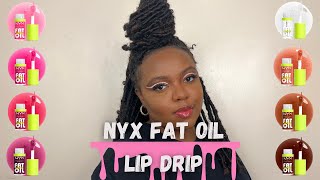 *NEW* NYX FAT OIL LIP DRIP | REVIEW, SWATCHES & LIP COMBOS | Fenty/Dior dupe ?? | WOC, best lip oil