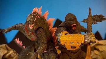 GODZILLA X KONG Best moments epic battle stop motion