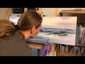 Coastal landscape painting time lapse  morning blaze