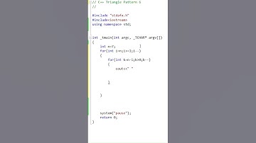 C++ Inverted Pyramid Star Pattern  #pattern #coding#patternprogramming #cpptutorial #programming