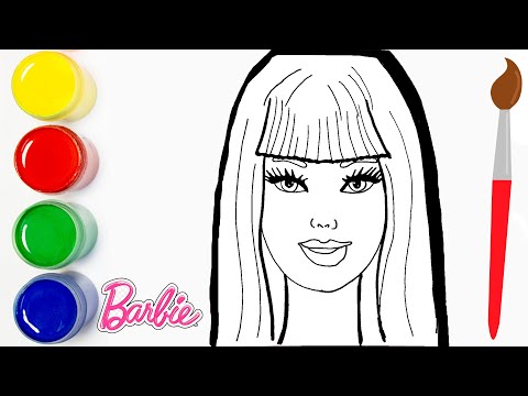 dibujos para hacer - dibujando barbie cara   Mattel Inc - dibujos infantiles - cat color 🟢