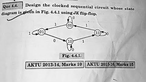 clocked sequential circuit for given state diagram in hindi part - 1#unit4 #digitalelectronics#aktu