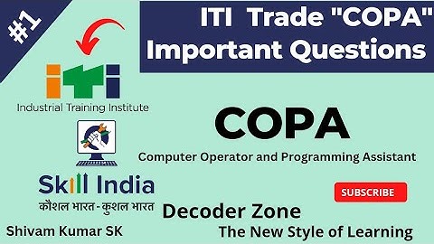 ITI COPA MCQ Questions Set- 1 || Computer Operator and Programming Assistant CBT Exam Playlist