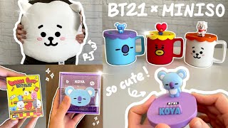 HUGE MINISO X BT21 HAUL 💖 JUMBO PLUSHIES, MUGS, BLIND BOX and MORE | UNBOXING BTS MERCH