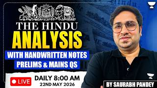 22nd May 2026 | The Hindu News & Editorial Analysis | Daily Current Affairs | Saurabh Pandey