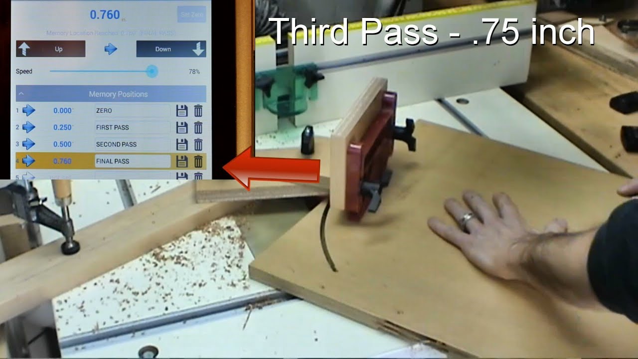 Router table Circle Cutting the MLCS PowerLift Pro Android controlled