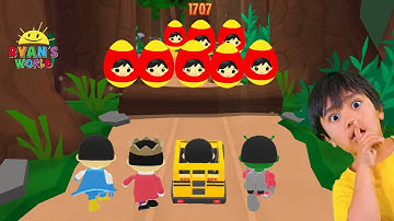 Tag with Ryan - Robo Ryan vs Spy Robo Combo vs Galactic Ryan vs Rare Mercuryan on School Bus !