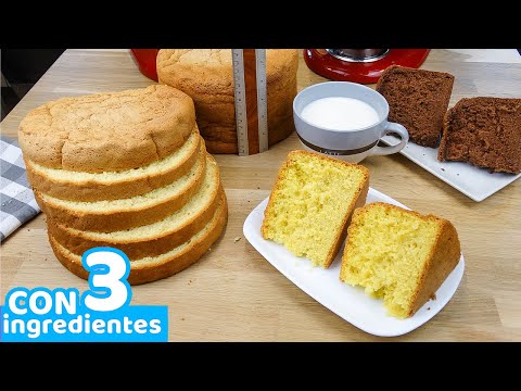 Receta de Bizcochos ALTOS y ESPONJOSOS / Con SOLO 3 INGREDIENTES / Trucos y Consejos